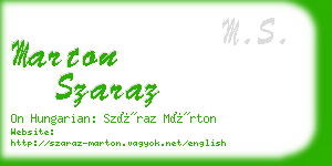 marton szaraz business card